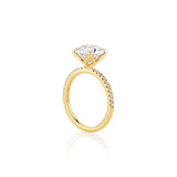 Solitaire Engagement Ring with Pave Band Semi Mount