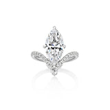 Dramatic Chevron Engagement Ring with Pave