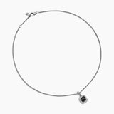 PETITE ALBION® PENDANT NECKLACE Sterling Silver with Black Onyx and Diamonds, 7mm