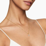 Cable Collectibles® Cross Necklace 18K Yellow Gold with Diamonds, 17mm
