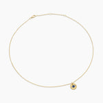 Cable Collectibles® Evil Eye Necklace in 18K Yellow Gold with Pavé Blue Sapphires and Diamonds, 11mm