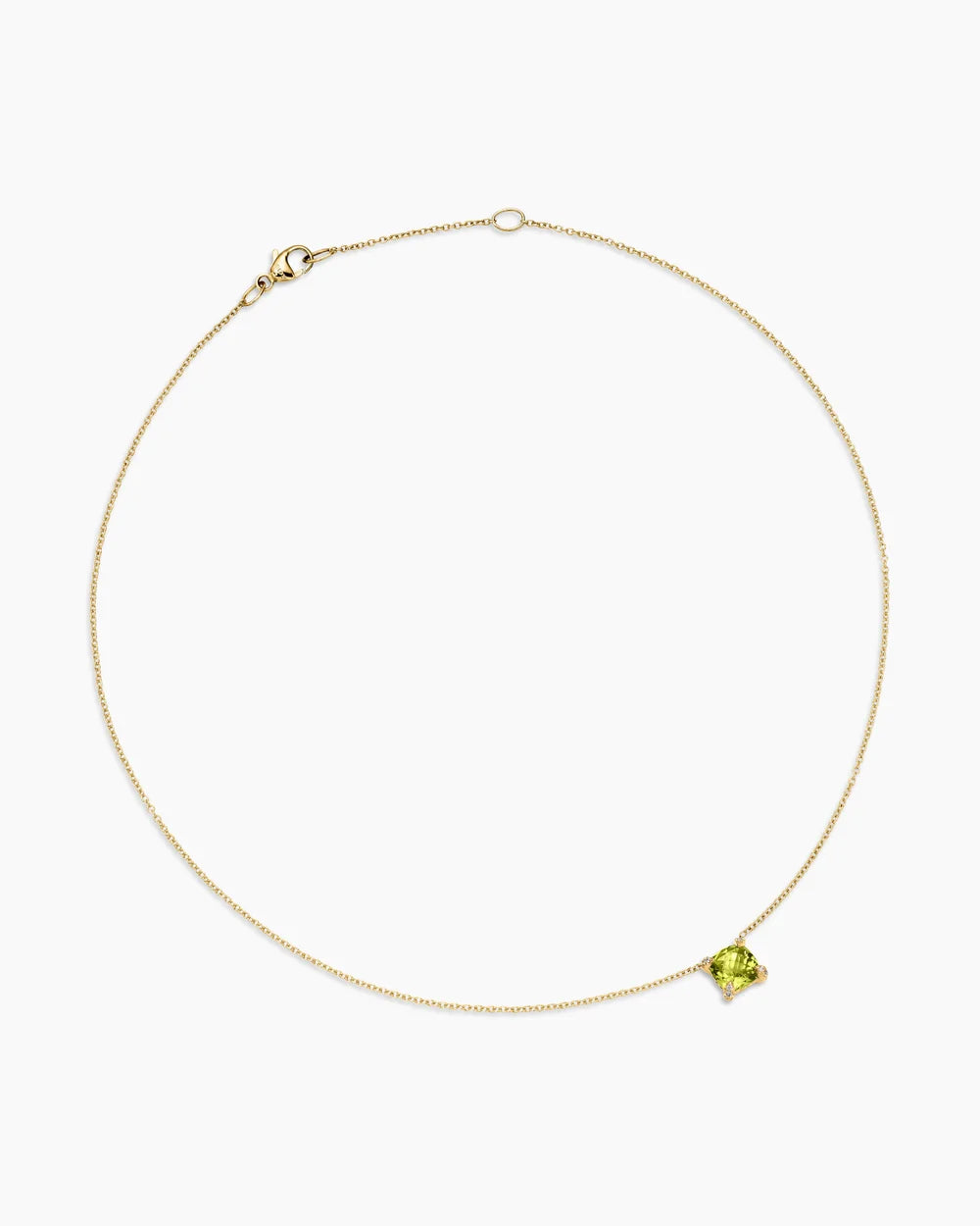 PETITE CHATELAINE® PENDANT NECKLACE 18K Yellow Gold with Peridot and Diamonds, 7mm