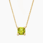 PETITE CHATELAINE® PENDANT NECKLACE 18K Yellow Gold with Peridot and Diamonds, 7mm