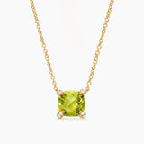PETITE CHATELAINE® PENDANT NECKLACE 18K Yellow Gold with Peridot and Diamonds, 7mm