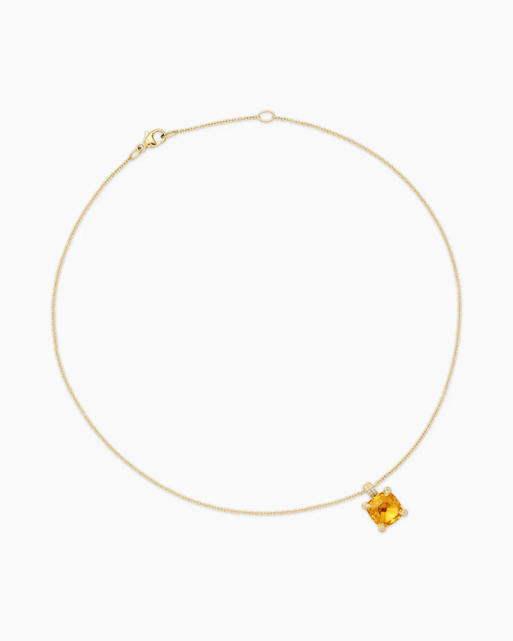 Chatelaine® Pendant Necklace 18K Yellow Gold with Citrine and Diamonds, 11mm