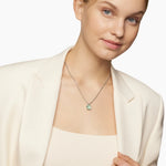 CHATELAINE® PENDANT NECKLACE Sterling Silver with Prasiolte and Diamonds, 11mm