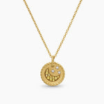 Cable Collectibles® Moon and Stars Necklace 18K Yellow Gold with Pavé Yellow Sapphires and Diamonds, 11mm