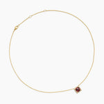 PETITE CHATELAINE® PAVÉ BEZEL PENDANT NECKLACE 18K Yellow Gold with Garnet and Diamonds, 7mm