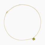 PETITE CHATELAINE® PAVÉ BEZEL PENDANT NECKLACE 18K Yellow Gold with Peridot and Diamonds, 7mm