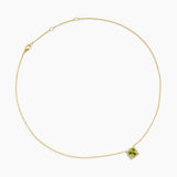PETITE CHATELAINE® PAVÉ BEZEL PENDANT NECKLACE 18K Yellow Gold with Peridot and Diamonds, 7mm