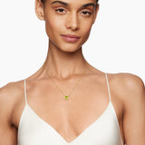 PETITE CHATELAINE® PAVÉ BEZEL PENDANT NECKLACE 18K Yellow Gold with Peridot and Diamonds, 7mm