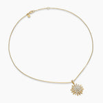Starburst Pendant Necklace 18K Yellow Gold with Diamonds, 20mm