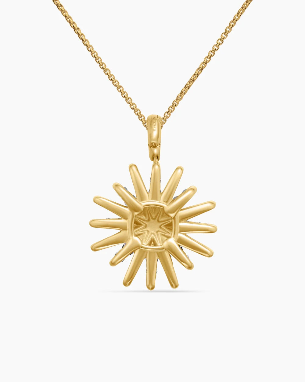Starburst Pendant Necklace 18K Yellow Gold with Diamonds, 20mm