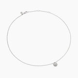 Petite Starburst Pendant Necklace in Sterling Silver with Diamonds, 10.5mm