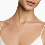 Petite Starburst Pendant Necklace in Sterling Silver with Diamonds, 10.5mm