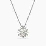 Petite Starburst Pendant Necklace in Sterling Silver with Diamonds, 10.5mm