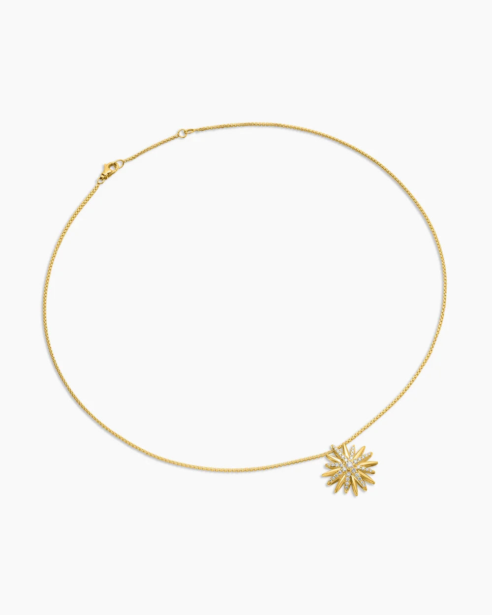 Starburst Pendant Necklace 18K Yellow Gold with Diamonds, 19mm