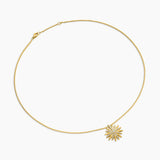Starburst Pendant Necklace 18K Yellow Gold with Diamonds, 19mm