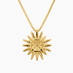 Starburst Pendant Necklace 18K Yellow Gold with Diamonds, 19mm