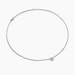 Petite Infinity Pendant Necklace in Sterling Silver with Diamonds, 8mm