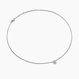 Petite Infinity Pendant Necklace in Sterling Silver with Diamonds, 8mm