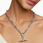 Lexington Chain Necklace in Sterling Silver with Diamonds, 9.8mm