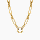 Lexington E/W Chain Necklace in 18K Yellow Gold with Diamonds, 6.5mm