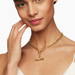 Lexington E/W Chain Necklace in 18K Yellow Gold with Diamonds, 6.5mm