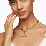 Lexington E/W Chain Necklace in 18K Yellow Gold with Diamonds, 6.5mm