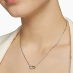 Cable Collectibles® Interlocking Heart Necklace in Sterling Silver with 18K Yellow Gold, 16.4mm