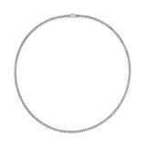 Sculpted Cable Necklace in Sterling Silver, 2.6mm