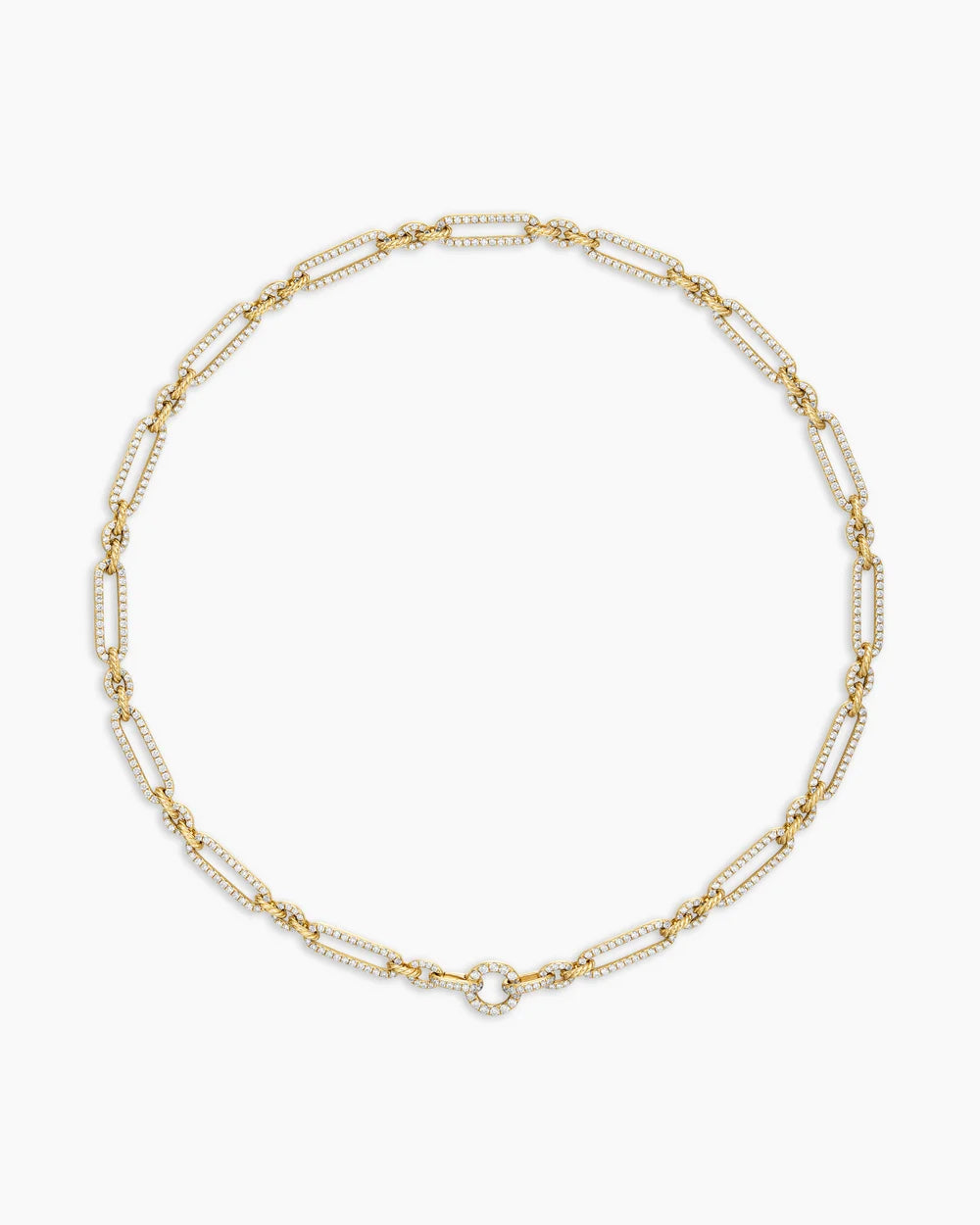 Lexington Chain Necklace in 18K Yellow Gold with Diamonds, 6.5mm