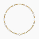 Lexington Chain Necklace in 18K Yellow Gold with Diamonds, 6.5mm