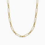 Lexington Chain Necklace in 18K Yellow Gold with Diamonds, 6.5mm