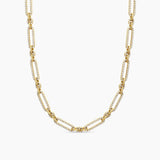 Lexington Chain Necklace in 18K Yellow Gold with Diamonds, 6.5mm