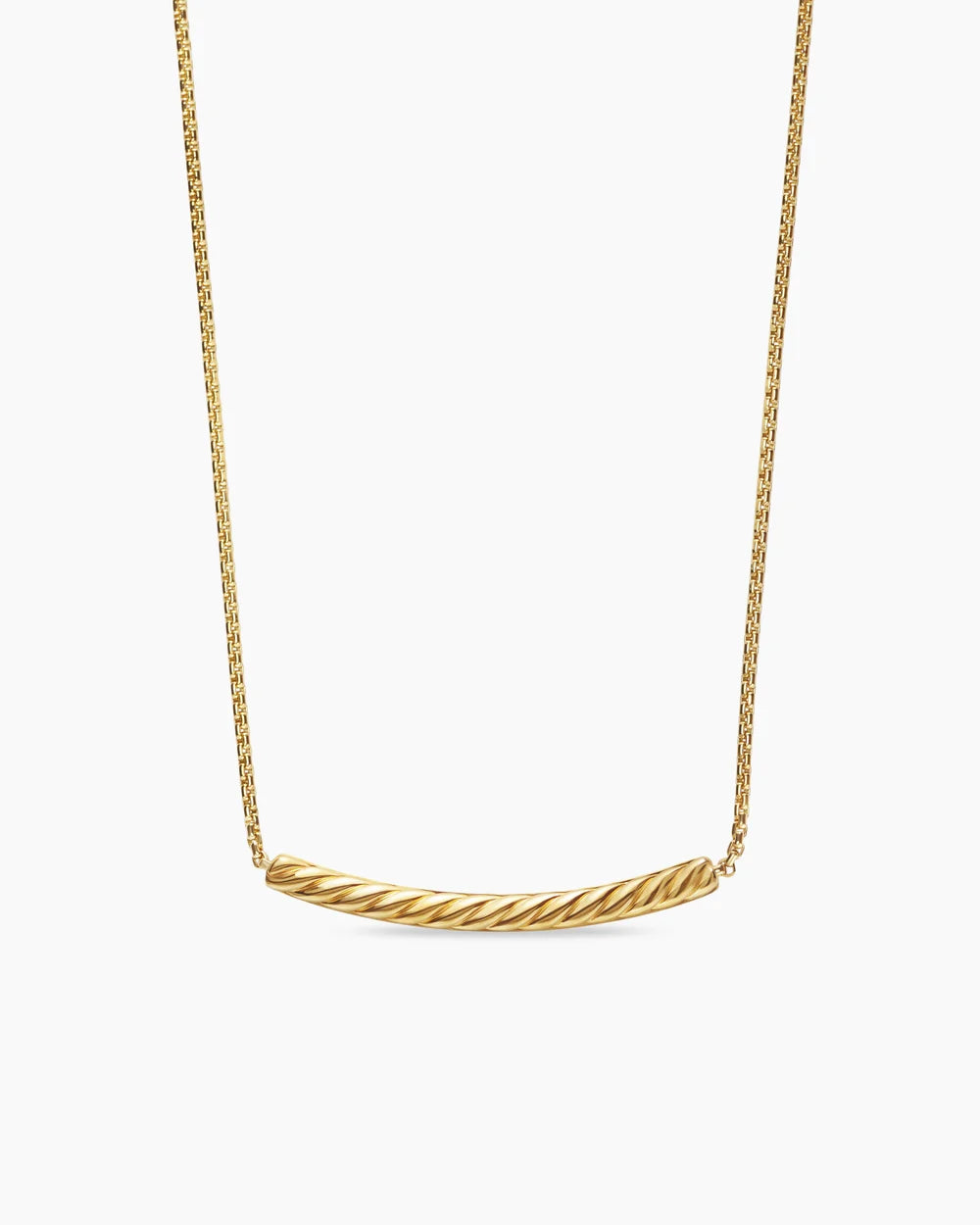 Petite Pavé Bar Necklace in 18K Yellow Gold with Blue Sapphires, 1.25mm