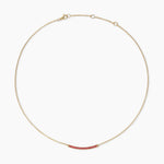 Petite Pavé Bar Necklace in 18K Yellow Gold with Rubies, 1.25mm