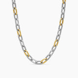 DY Madison® Chain Necklace in Sterling Silver with 18K Yellow Gold, 8.5mm