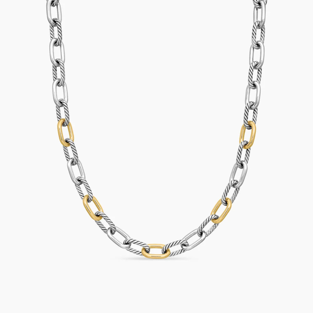 DY MADISON® CHAIN NECKLACE Sterling Silver with 18K Yellow Gold, 11mm