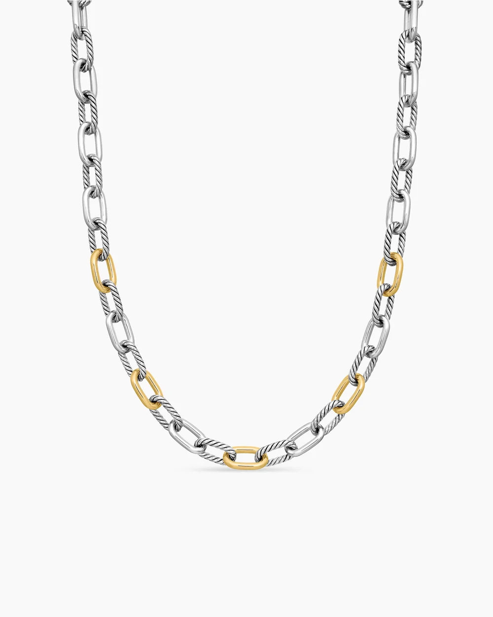 DY MADISON® CHAIN NECKLACE Sterling Silver with 18K Yellow Gold, 11mm