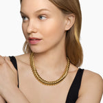 Sculpted Cable Necklace in 18K Yellow Gold, 14mm