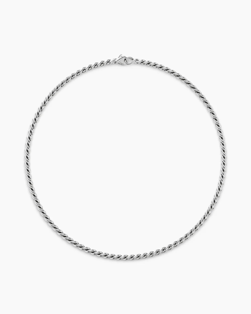 SCULPTED CABLE CHAIN NECKLACE Sterling Silver, 3.7mm
