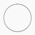 SCULPTED CABLE CHAIN NECKLACE Sterling Silver, 3.7mm