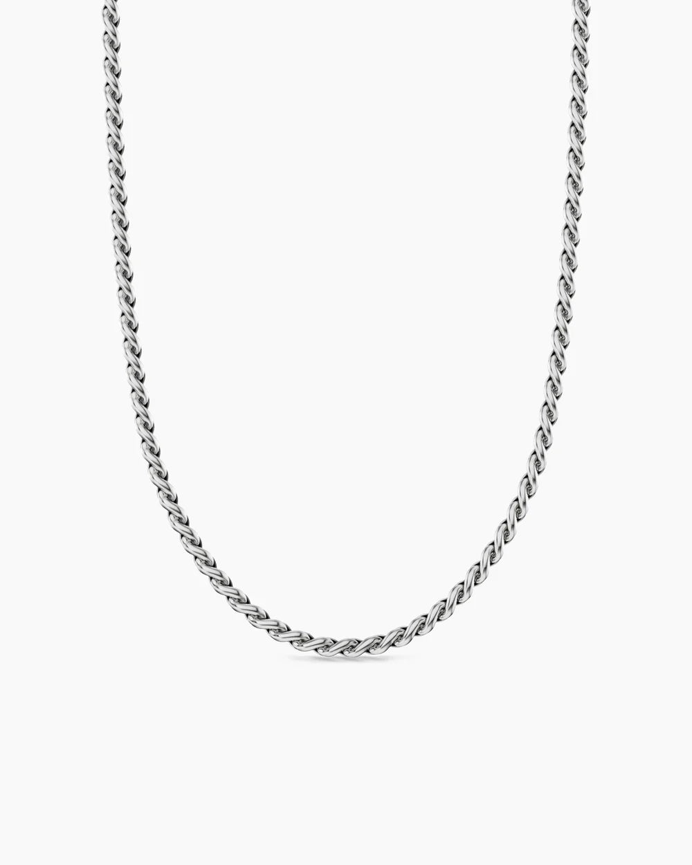 SCULPTED CABLE CHAIN NECKLACE Sterling Silver, 3.7mm