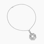 Stax Zig Zag Pendant Necklace in Sterling Silver with Diamonds, 38mm