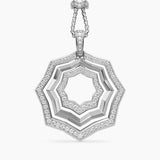 Stax Zig Zag Pendant Necklace in Sterling Silver with Diamonds, 38mm