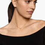 PUFFY HEART PENDANT NECKLACE 18K Yellow Gold with Diamonds, 7.8mm