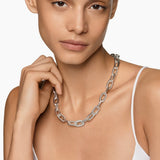 DY Madison® Chain Necklace in Sterling Silver with Diamonds, 11mm