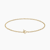 DY MADISON® PAVÉ TOGGLE CHAIN NECKLACE 18K Yellow Gold with Diamonds, 3mm