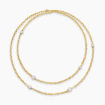 DY Madison® Pavé Bead Station Necklace 18K Yellow Gold with Diamonds, 3mm